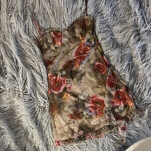 Ruffle Floral Print Mini Dress